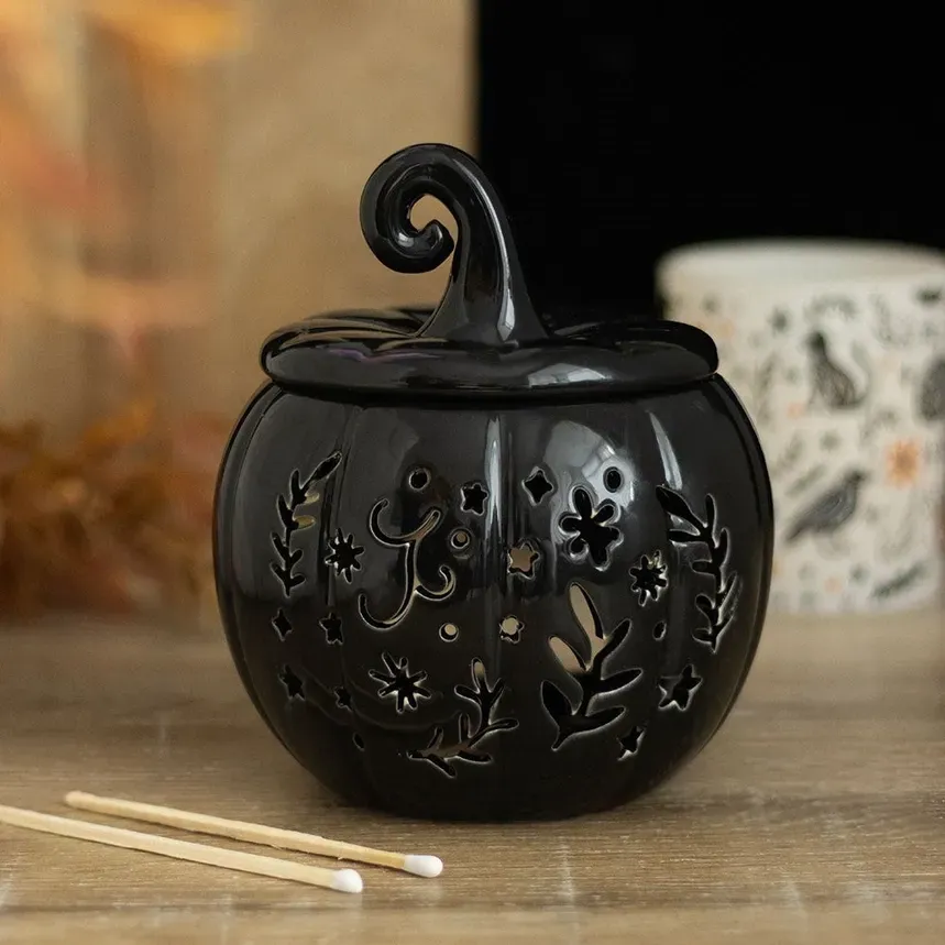 FIGURA CALABAZA CERAMICA QUEMADOR ACEITE & VELA FIGURA CALABAZA CERAMICA QUEMADOR ACEITE & VELA