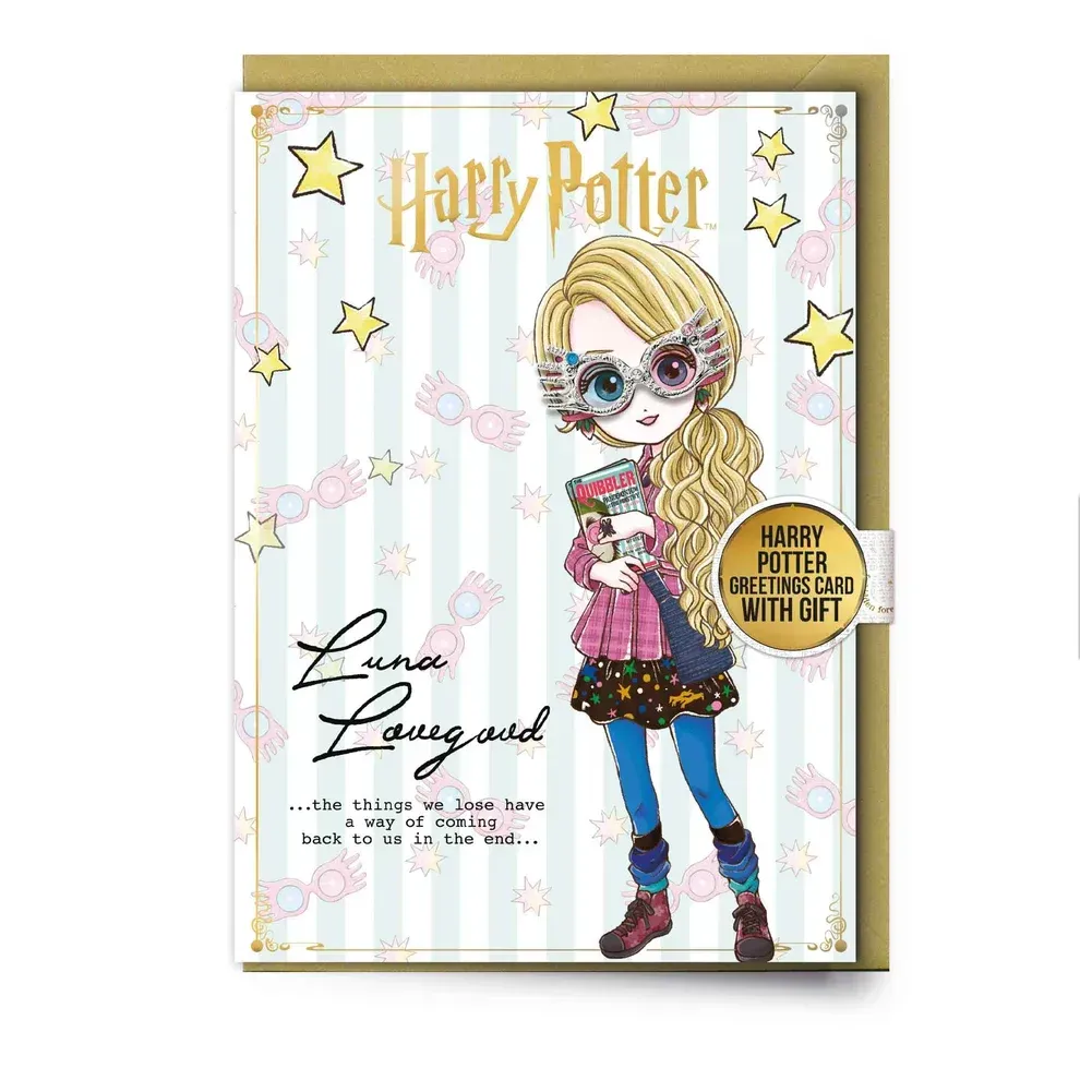 POSTAL LUNA LOVEGOOD & PIN EXPECTO GAFAS HARRY POTTER