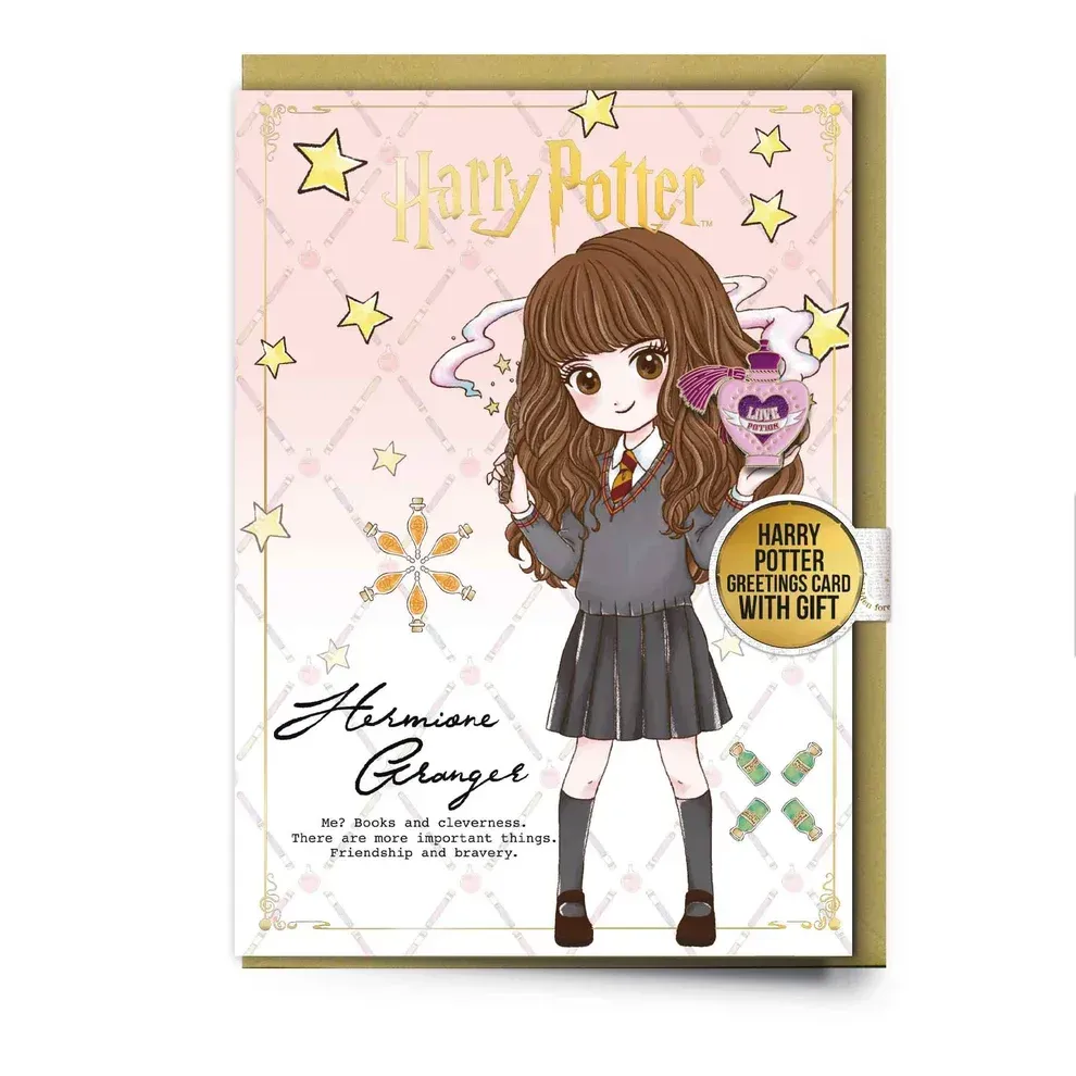 POSTAL HERMIONE GRANGER & PIN POCION AMOR HARRY POTTER