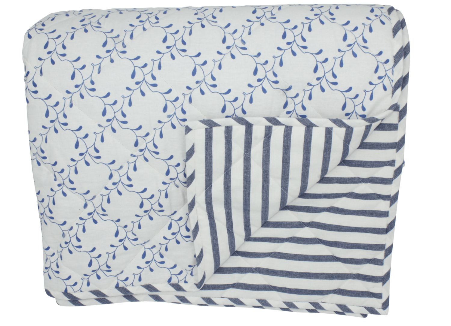 Quilt Viola blau m. Streifen