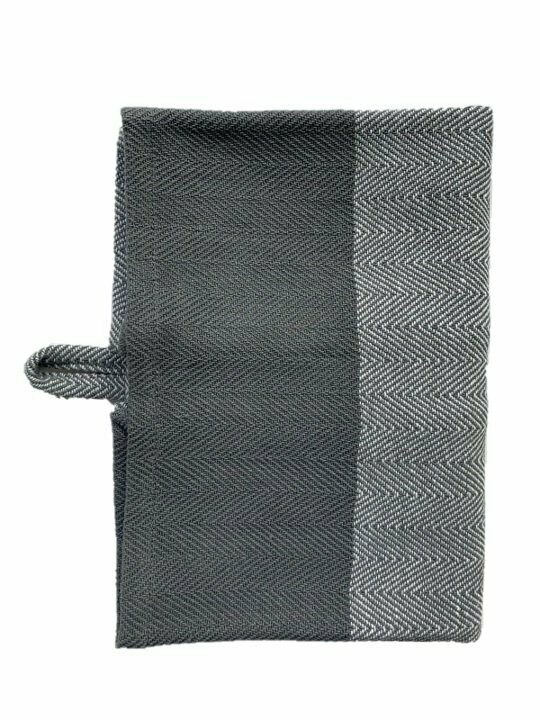 Herringbone kitchentowel grey w. solid grey 2pce