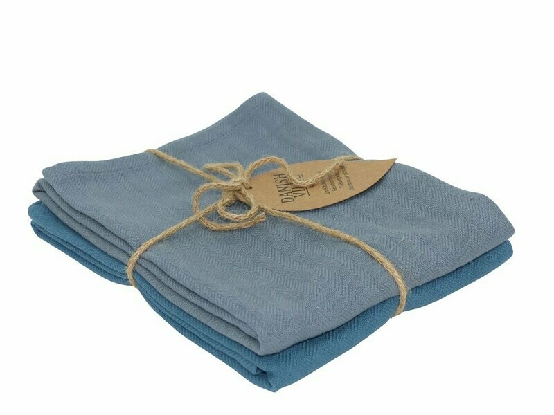 Fischgräten-Geschirrtuch, Petrol blau 2er Set Fischgräten-Geschirrtuch, Petrol blau 2er Set