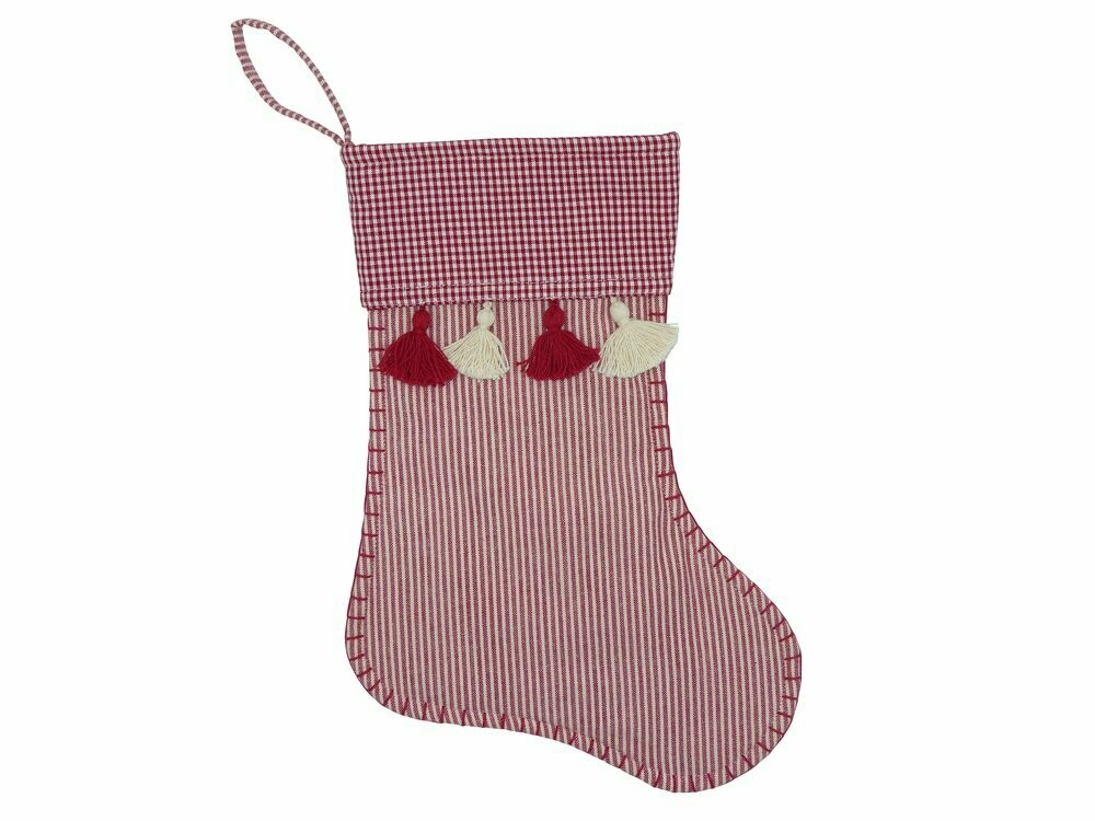Weihnachtssocke rot gestreift