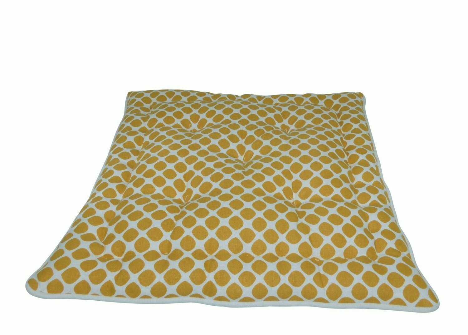 Chair cushion 2in1 mustard/grey dot