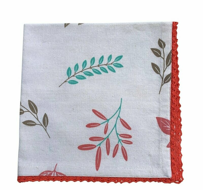 Serviette Blätter m. Spitze