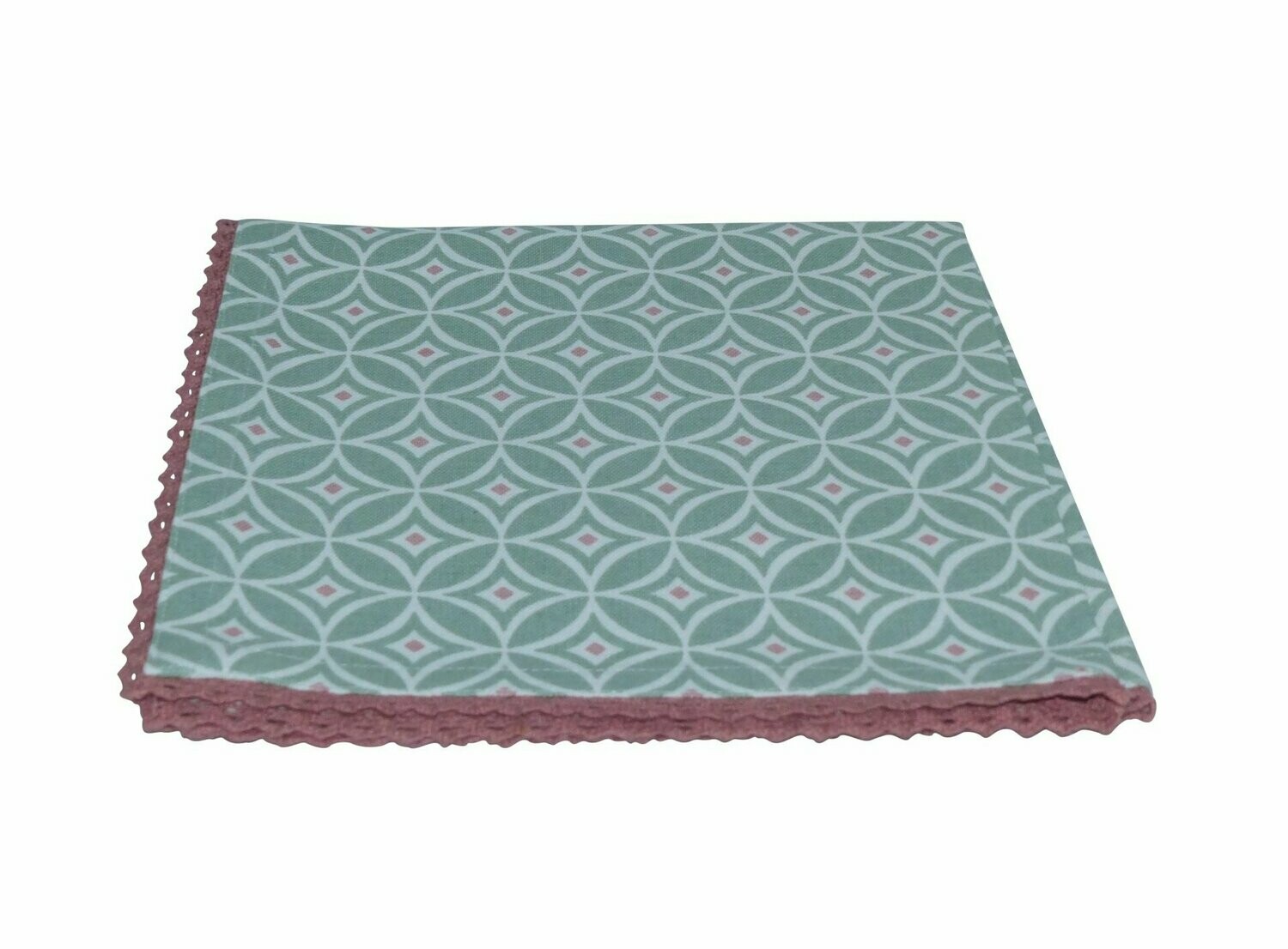 Serviette diamant m. Spitze