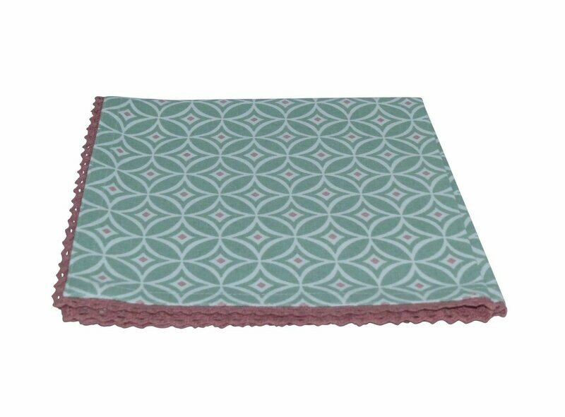 Serviette diamant m. Spitze
