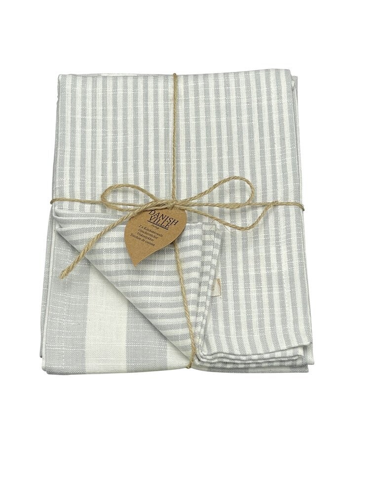 Kitchen towel 2 pce Sophie grey