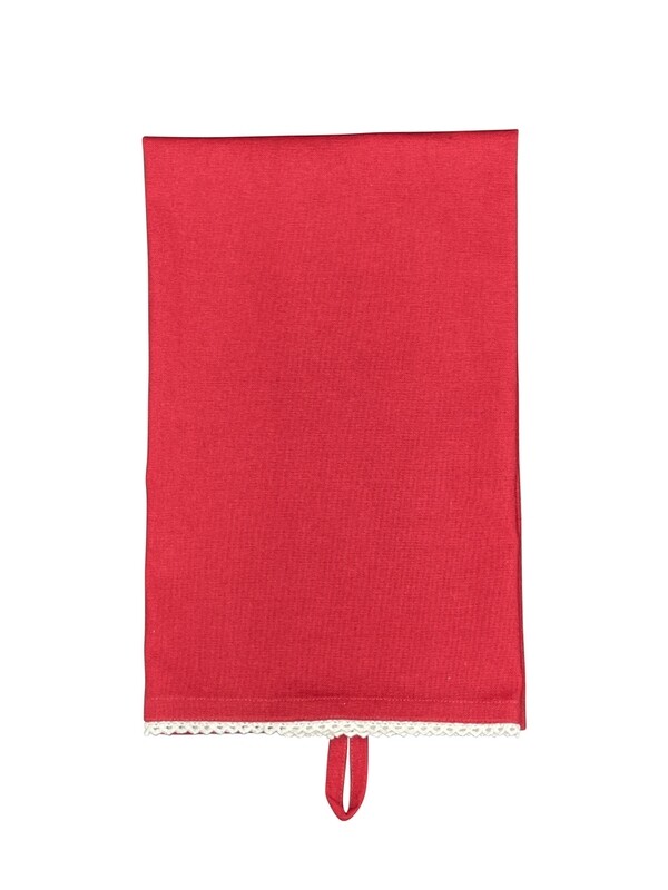 Danishville Geschirrtuch rot u. Spitze, 45x65 cm Danishville Geschirrtuch rot u. Spitze, 45x65 cm