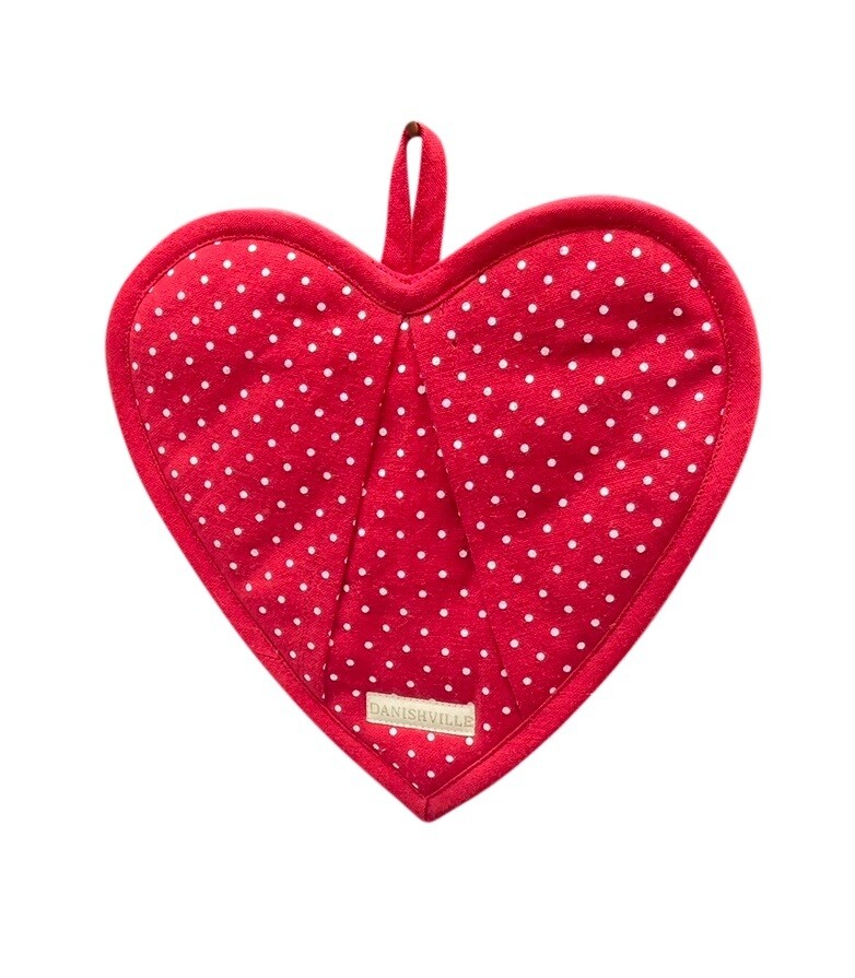 Danishville 1 Stk Herz Topflappen Tupfen, 23x23 cm