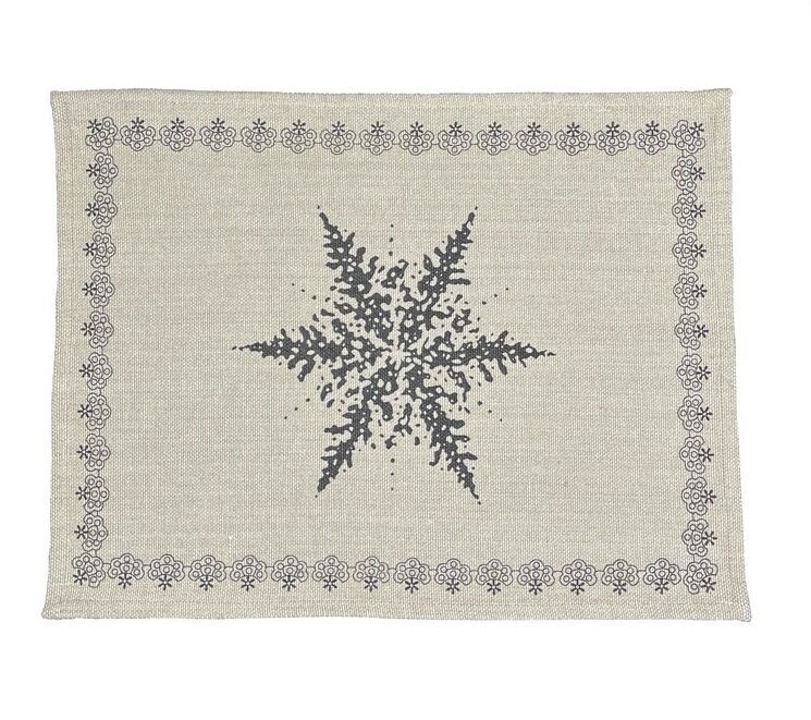 Danishville Tischset Jute Schneeflocke, 35x47 cm