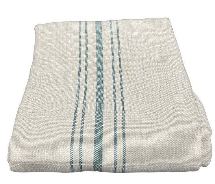 Danishville  tablecloth Jute green stripes (available September '22)