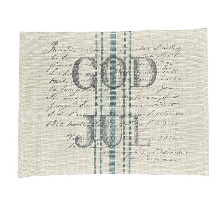 Danishville Tischset God jul Jute grüne Streifen Danishville Tischset God jul Jute grüne Streifen