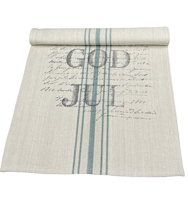Danishville Tischläufer God jul Jute grüne Streifen Danishville Tischläufer God jul Jute grüne Streifen