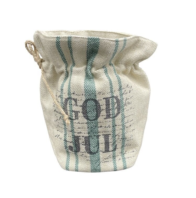 Danishville Nikolaus Beutel God jul Jute grüne Streifen