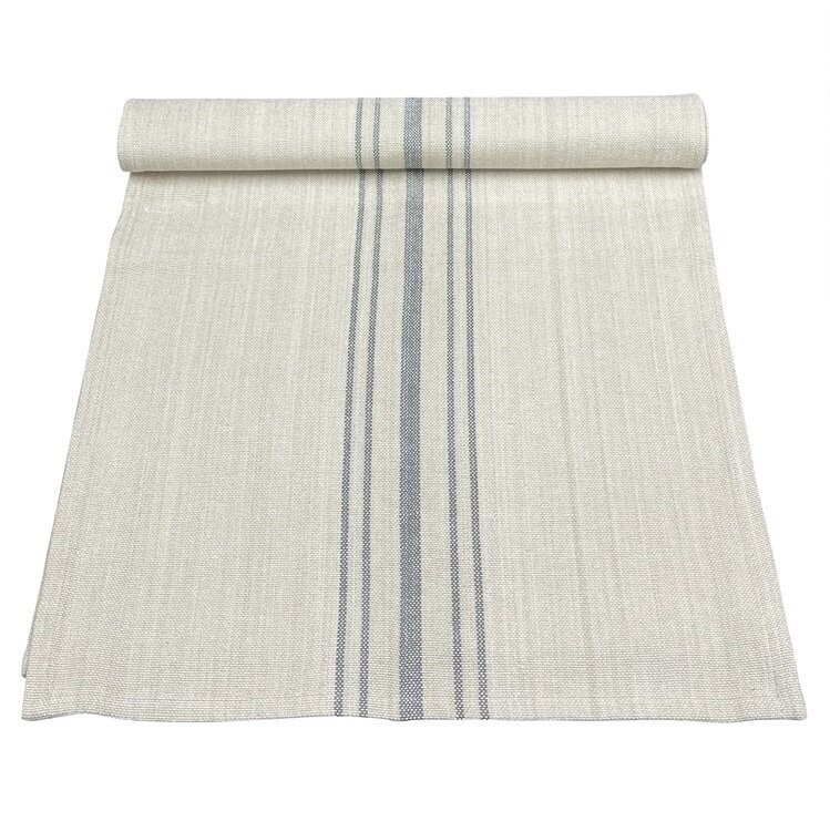 Danishville Läufer Jute grau Streifen, 45x140 cm