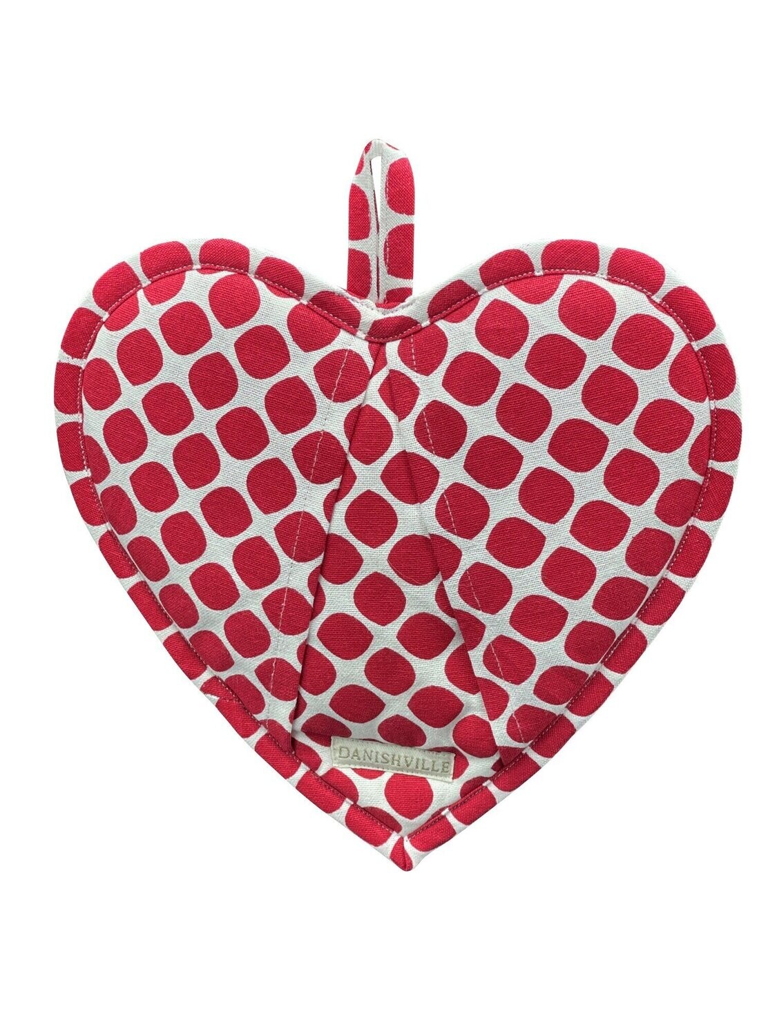 Herz Topflappen Tupfen rot 23x23 cm