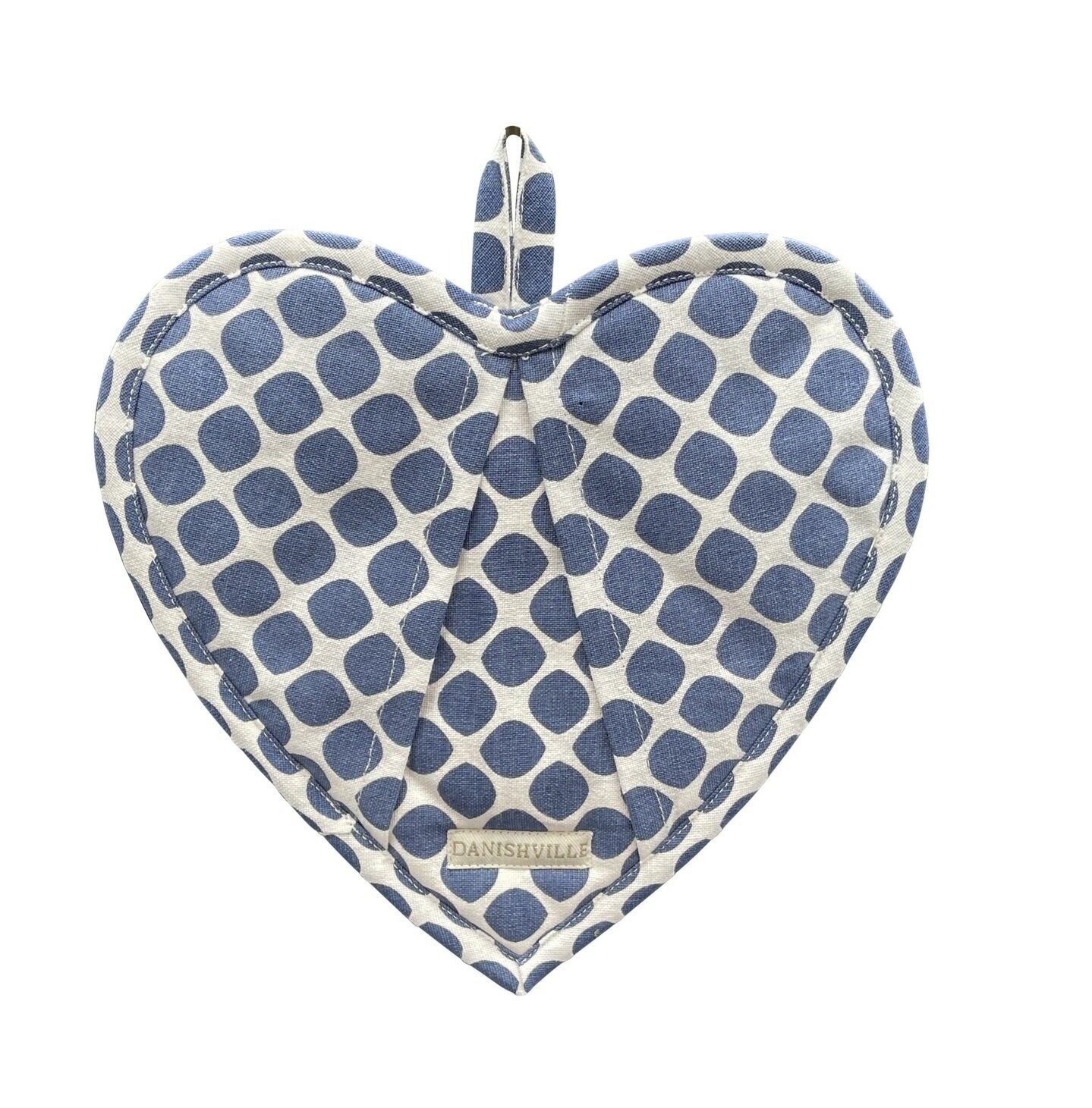 Herz 1 stk Topflappen Tupfen blau 23x23 cm