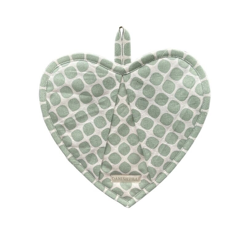 Danishville Heart Ovenmitten green dot