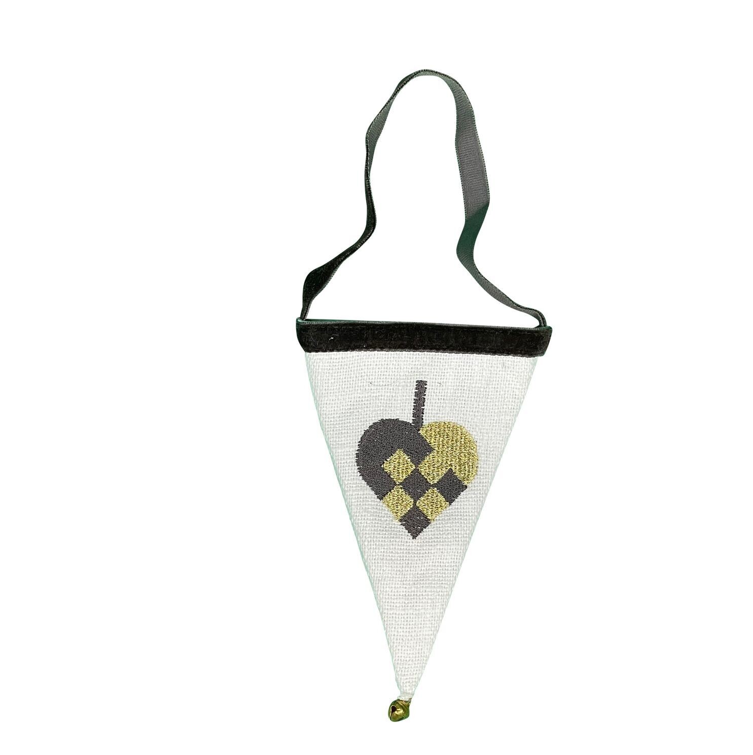 Spitz Tüte m. geflochtenes Herz grau & gold