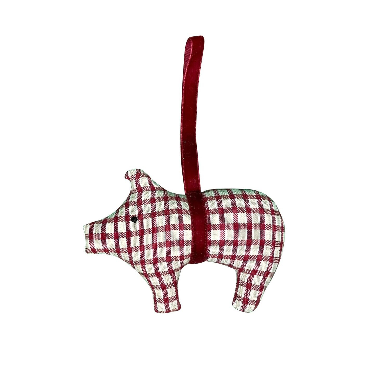 Kleines Deko Ferkel rot kariert