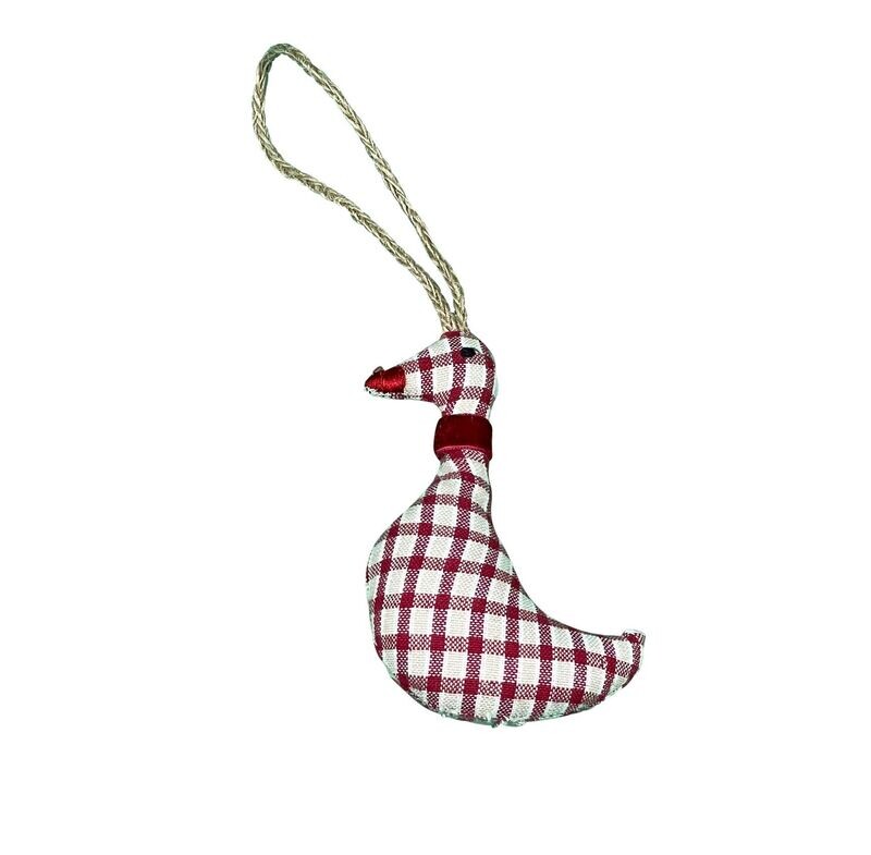 Danishville Gans Anhänger rot kariert, 10 cm Danishville Gans Anhänger rot kariert, 10 cm