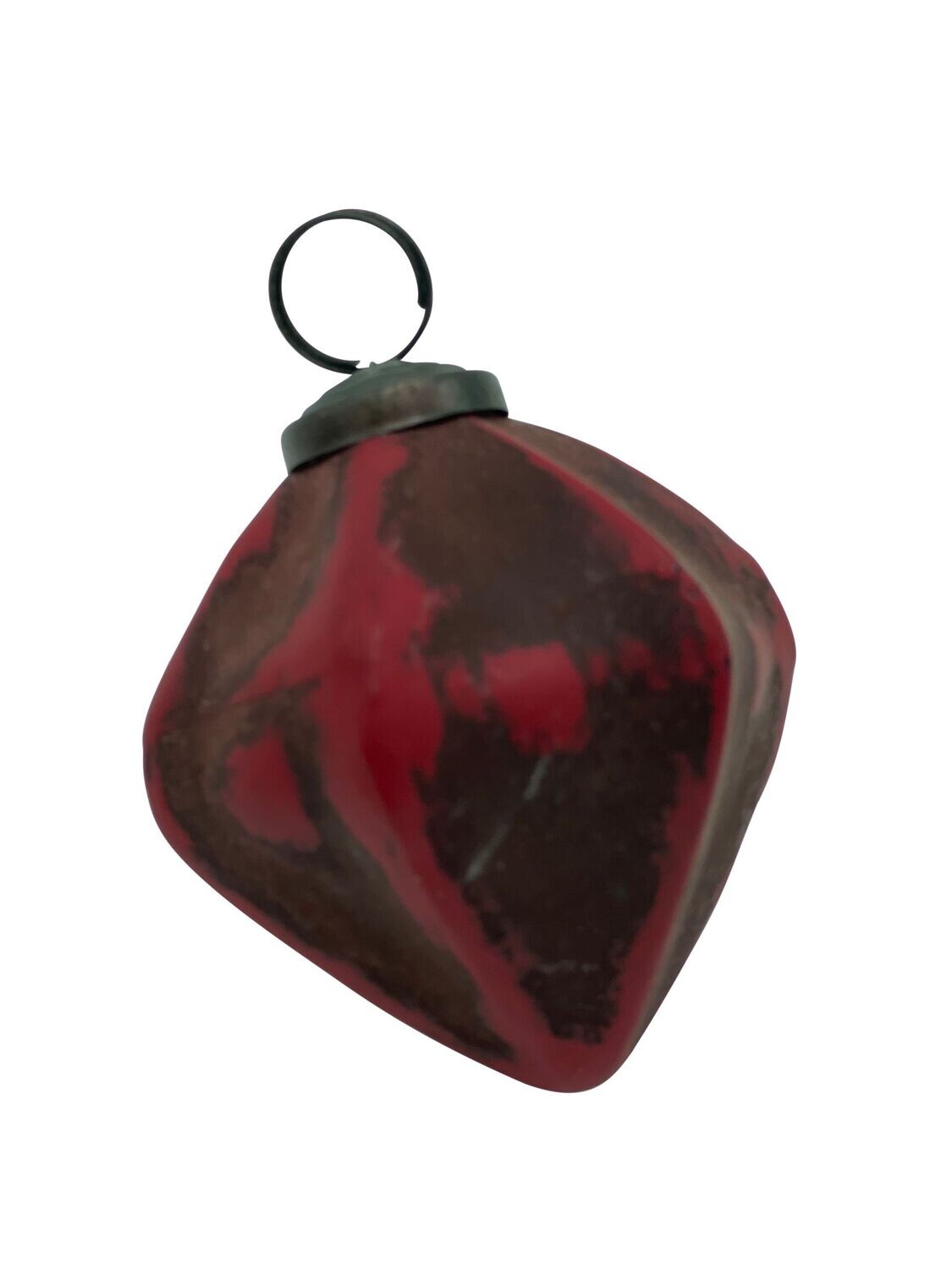 Baum Ornament Diamant antik rot aus Glass