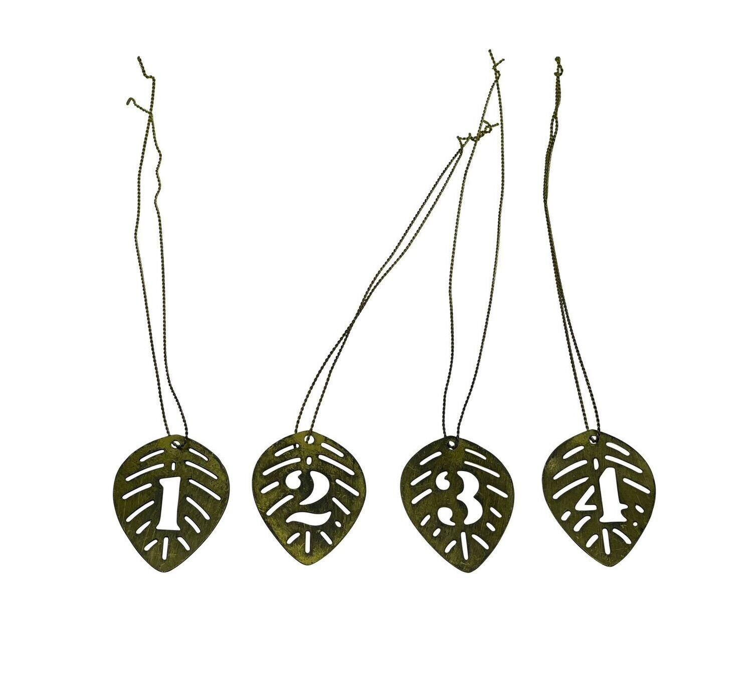 Advent Zahlen Blatt 1-4 Messing