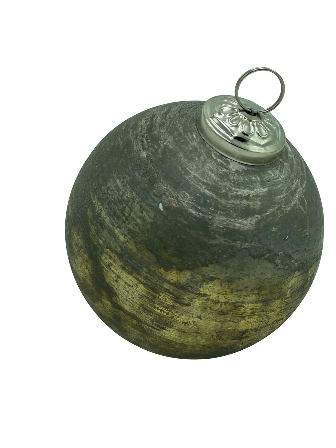 Baum Ornament grosser Kugel antik gold aus Glass