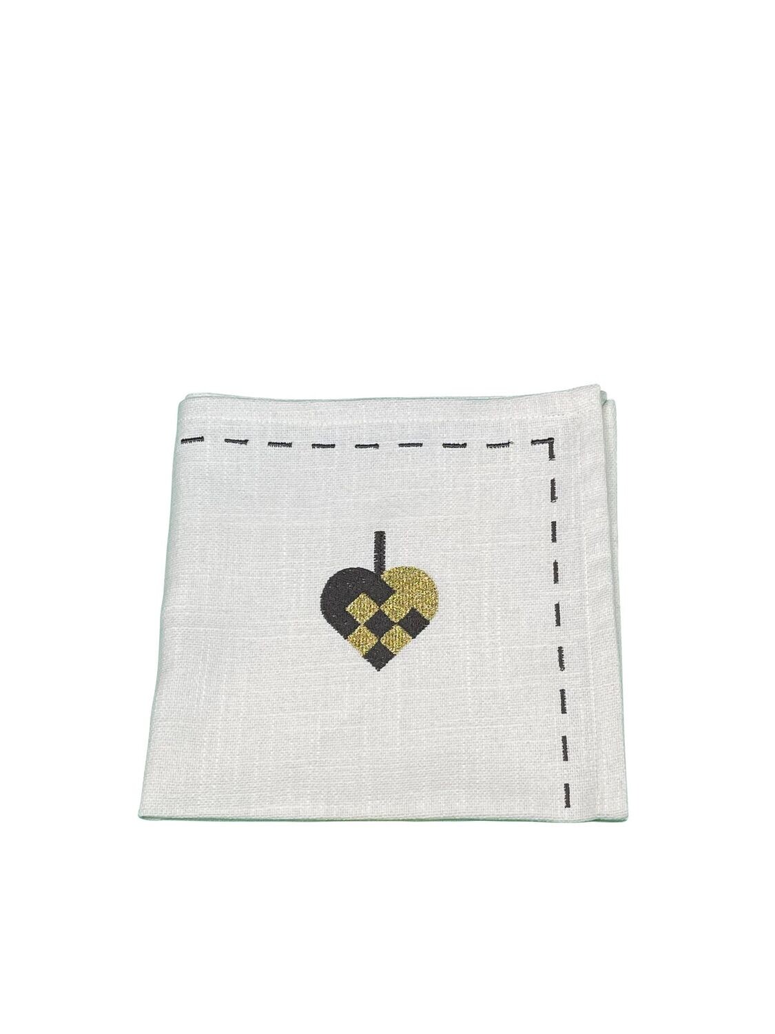 Serviette m. geflochtenes Herz
