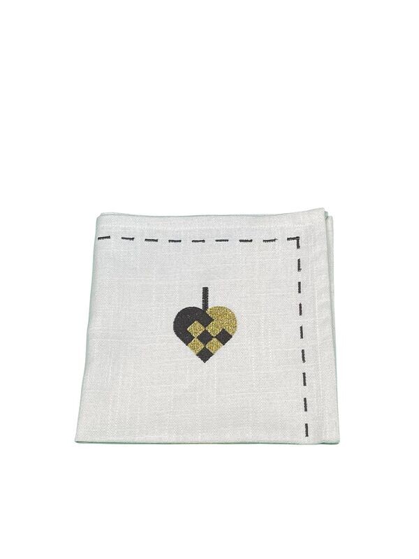 Serviette m. geflochtenes Herz