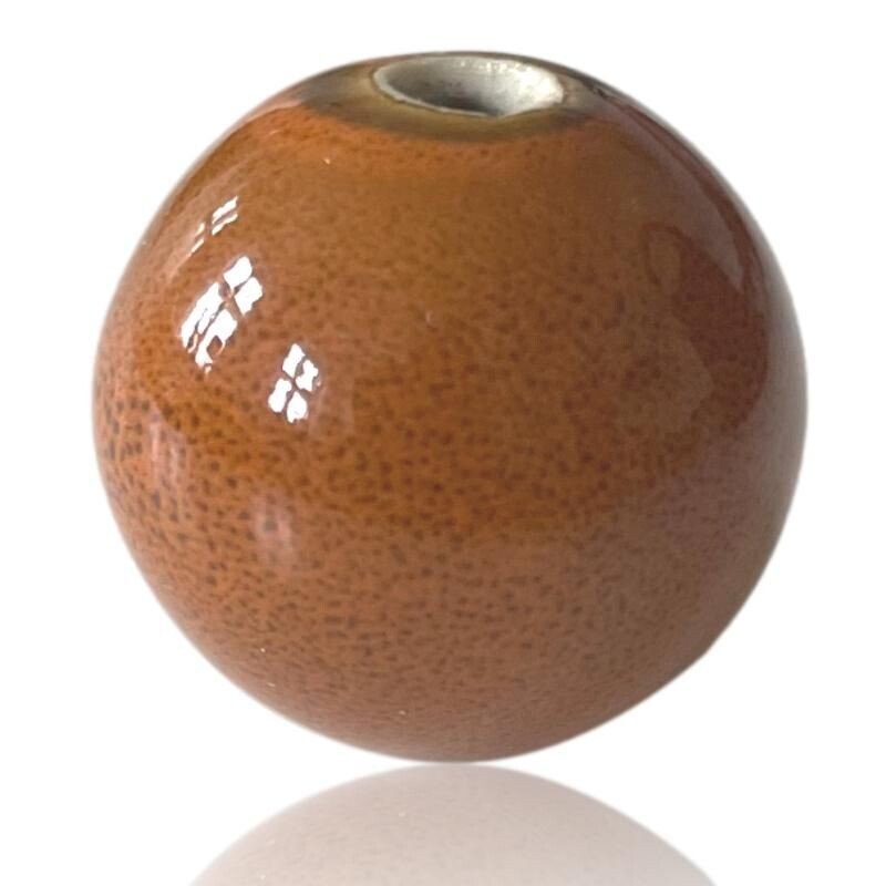 Kugel Ø 6 cm für Kerzenständer, Blockkerze, Farbe: Porzellankugel gebranntes orange