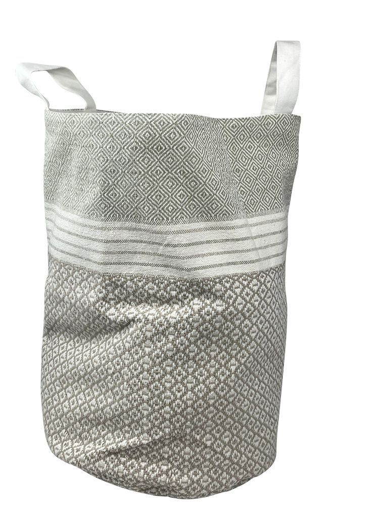 Wäschekorb in ein kräftige Webung in olive - natur Blend