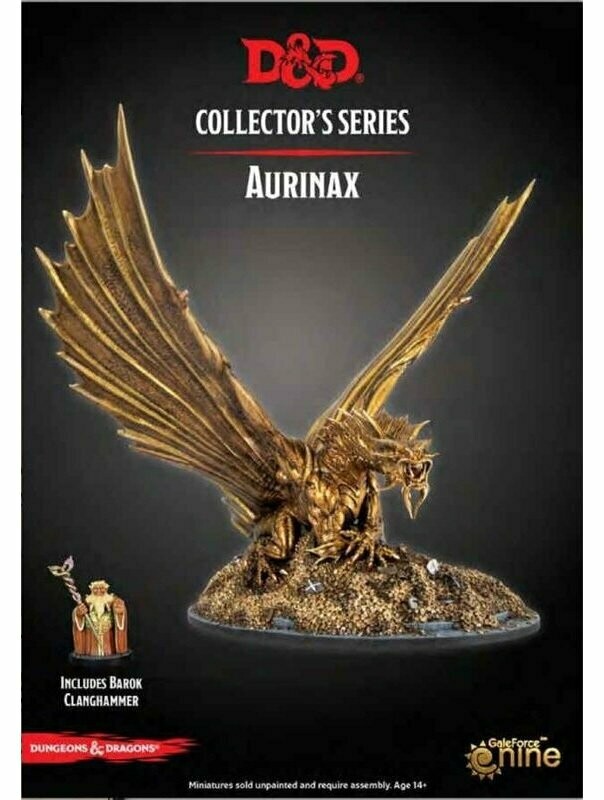 Dungeons & Dragons Collector's Series Miniature Waterdeep Dragon Heist Aurinax The Gold Dragon And Banehammer Dwarf