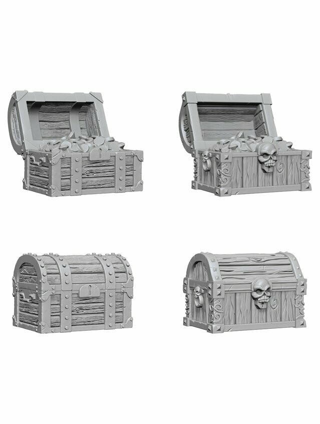 Wizkids Deep Cuts Unpainted Miniatures Chests (Wave 2)