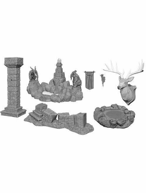 Wizkids Deep Cuts Unpainted Miniatures Pools & Pillars (Wave 11)