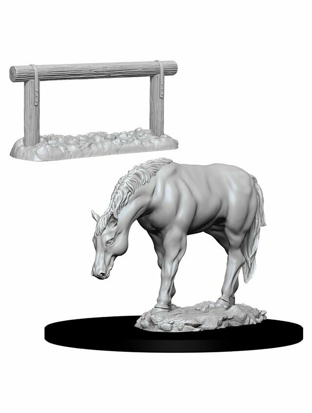 Wizkids Deep Cuts Unpainted Miniatures Horse & Hitch (Wave 10)