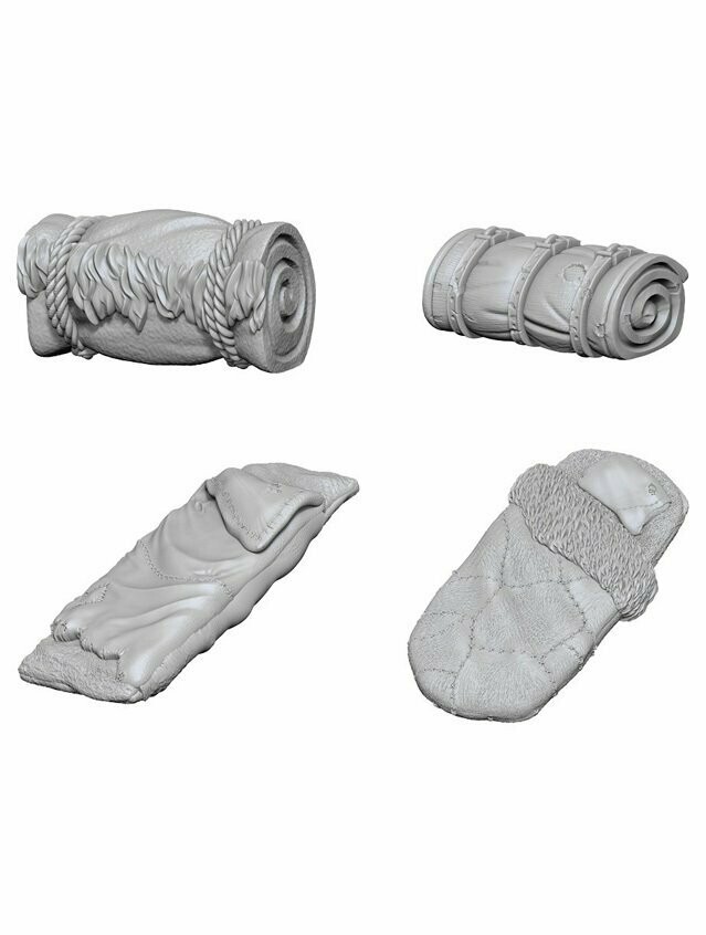 Wizkids Deep Cuts Unpainted Miniatures Camp Bedrolls (Wave 10)