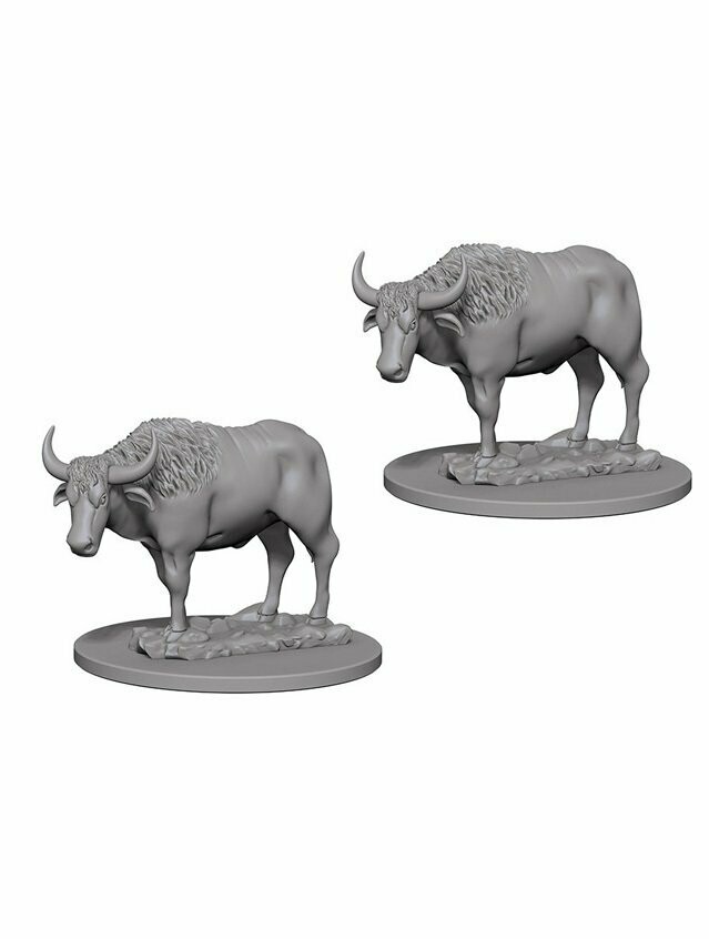Wizkids Deep Cuts Unpainted Miniatures Oxen (Wave 4)