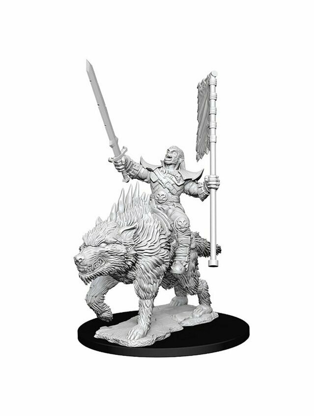 Pathfinder Battles Deep Cuts Unpainted Miniatures Orc On Dire Wolf (Wave 7)