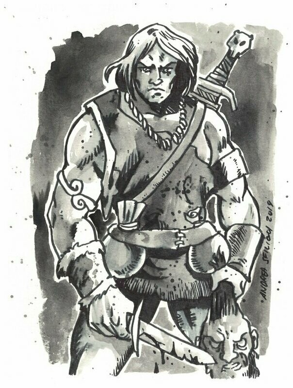 Four Against Darkness Broken Blades Andrea Sfiligoi Original Artwork