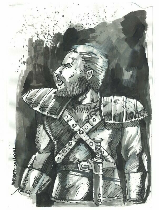 Four Against Darkness Broken Blades Andrea Sfiligoi Original Artwork