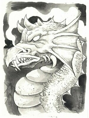 Four Against Darkness Here Be Dragons Andrea Sfiligoi Original Artwork Drakes & Wyrms
