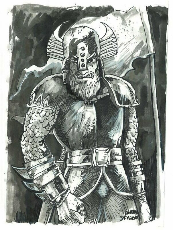 Four Against Darkness Broken Blades Andrea Sfiligoi Original Artwork