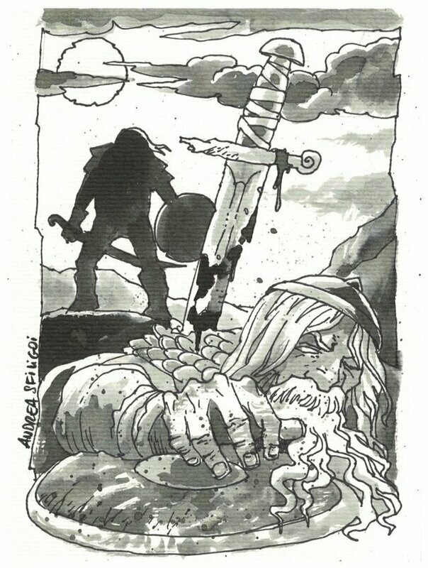 Four Against Darkness Broken Blades Andrea Sfiligoi Original Artwork