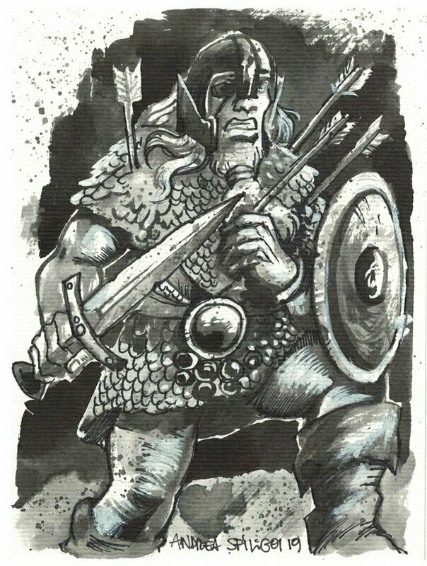 Four Against Darkness Broken Blades Andrea Sfiligoi Original Artwork