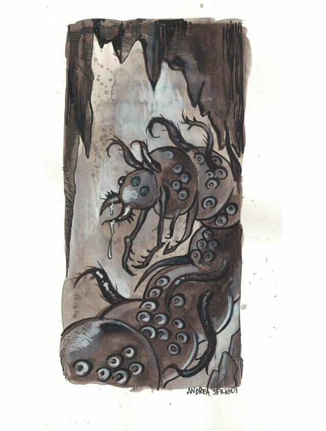Four Against Darkness Monster Manual Andrea Sfiligoi Original Artwork
