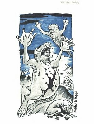 Four Against Darkness Monster Manual Andrea Sfiligoi Original Artwork Vampire Frogs