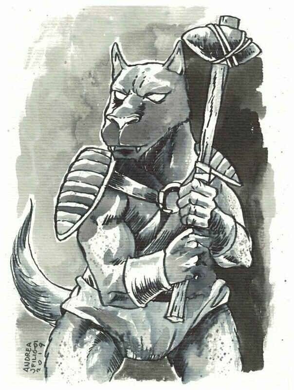 Four Against Darkness Monster Manual Andrea Sfiligoi Original Artwork