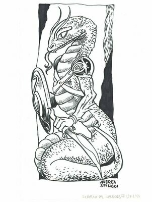 Four Against Darkness Monster Manual Andrea Sfiligoi Original Artwork Serpent Warrior